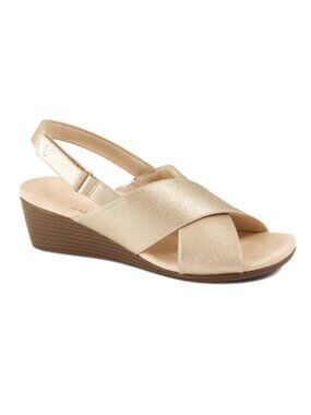 *BNIB Vionic Park McKenna Wedge Sandal Metallic Gold Size 9